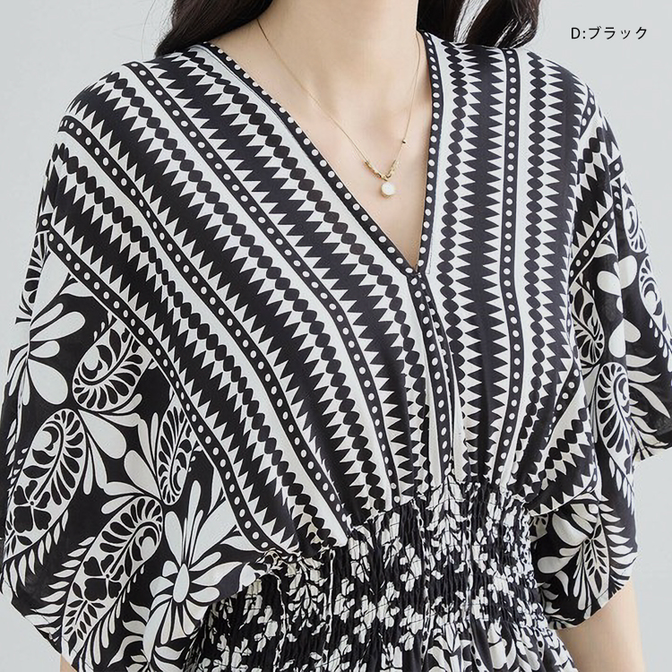ワンピース 夏 レディース リゾート ロングワンピース 半袖 ゆったり