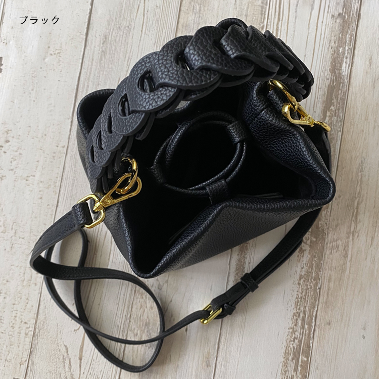 本革 バッグ レディース ショルダーバッグ 小さめ 2way バケツ型