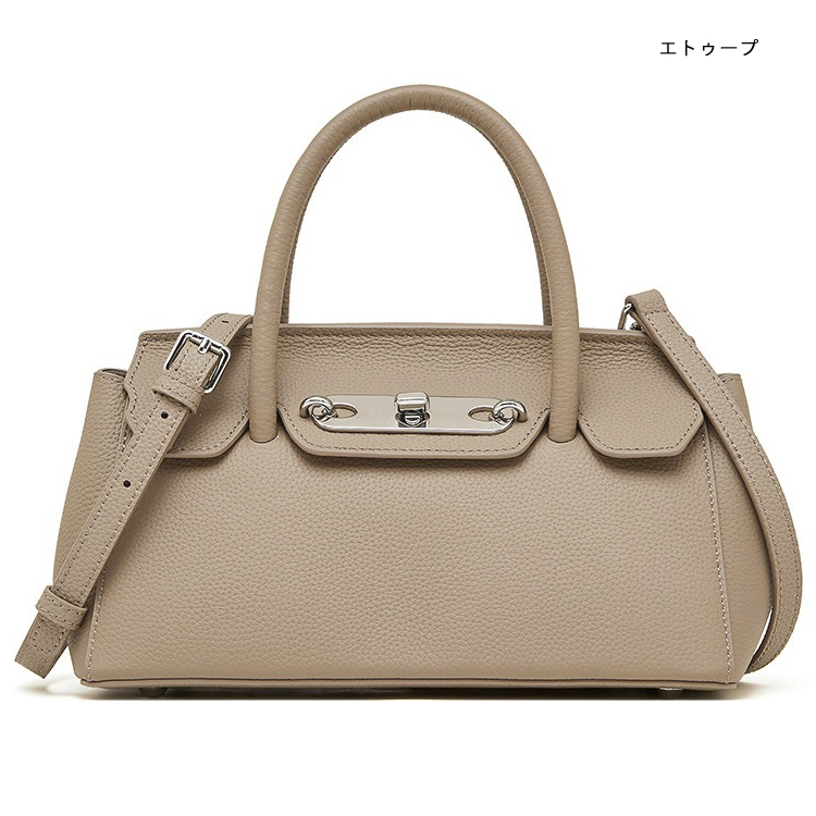 本革 ショルダーバッグ レディース 通勤 ハンドバッグ 黒 横長 2way 斜