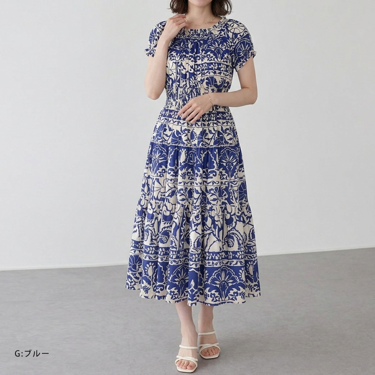 ワンピース 夏 半袖 レディース リゾート ロングワンピース 涼しい