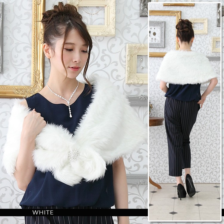 ショール 結婚式 ファー 送料無料 オシャレに、かわいく、あったかい