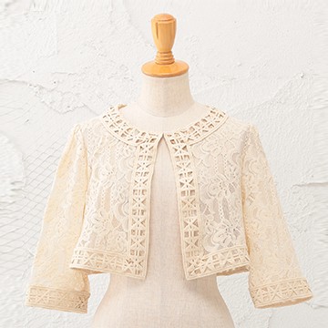 フォーマルドレス 白いドレスとカーディガン DRESS+ ボレロ 結婚式 ドレス 七分丈 七分袖 パーティー