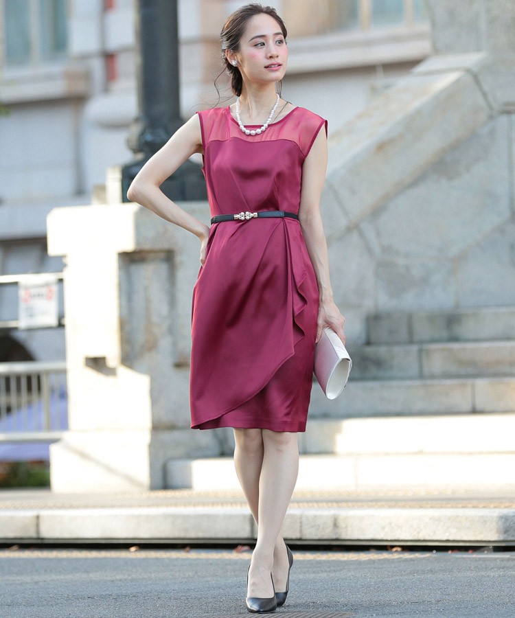 DRESS+ パーティードレス 大きいサイズ 結婚式 袖あり