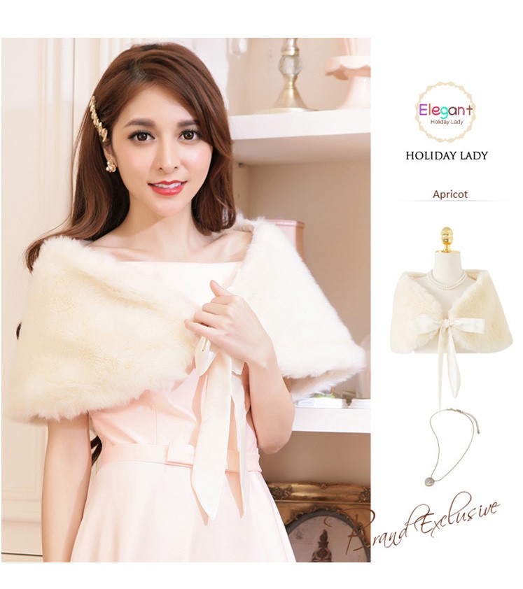 【売り切り御免！】 DRESS+ ボレロ 羽織 演奏会 ドレス ファー ストール 結婚式 スーツ・フォーマル・ドレス