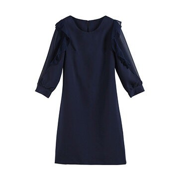 パーティードレス 大きいサイズ 結婚式 袖あり シンプル きれいめ ワンピース レディース パーティー お呼ばれ 半袖 薄手 フォーマル 服 膝下 Cy129 パーティードレス ワンピース通販 通販 Yahoo ショッピング