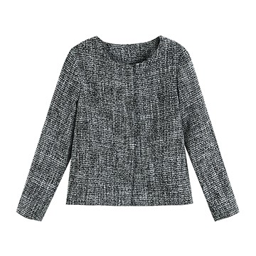 DRESS+（ドレスプラス） ノーカラージャケット ツイード ラメ シンプル