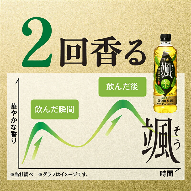 アサヒ 颯 香る香る緑茶 620mlPET×48本 [24本×2箱] 【4〜5営業日以内に