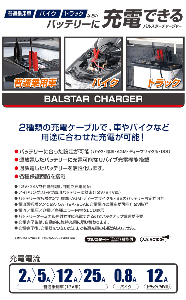 大橋産業 BAL 2720 12V/24Vバッテリー充電器 バルスターチャージャー