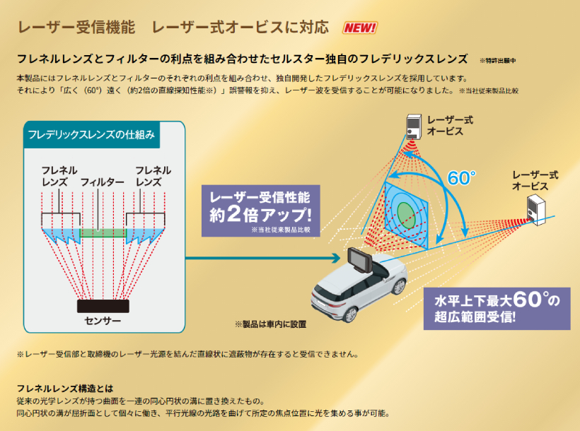 ASSURA AR-W87LA セルスター GPS一体型レーダー探知機 レーザー式