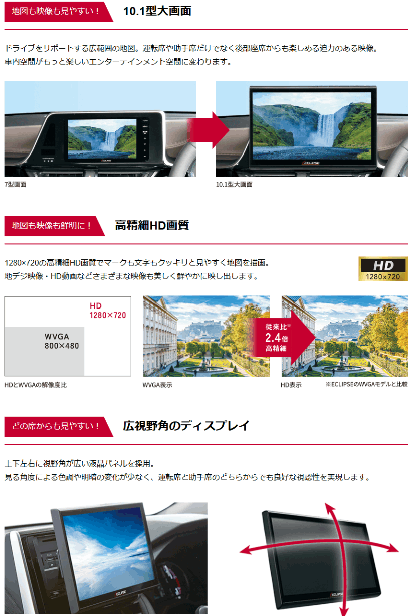 ECLIPSE AVN-HS02F イクリプス 10.1インチ カーナビ フローティング