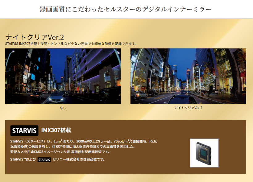 CELLSTAR DM-10 セルスター デジタルインナーミラー ドライブ