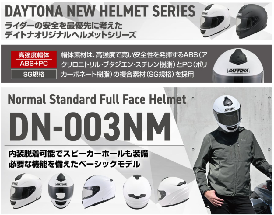 DAYTONA（デイトナ） DN-003NM ヘルメット ホワイト XL(61-62cm