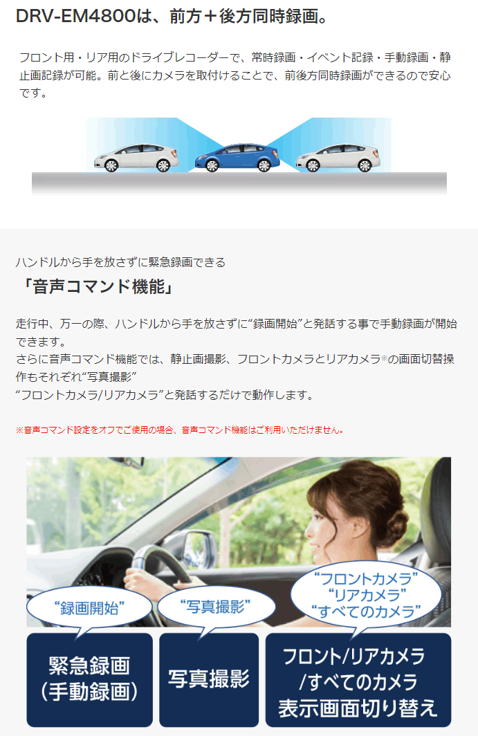 ケンウッド DRV-EM4800 デジタルルームミラー型ドライブレコーダー 大