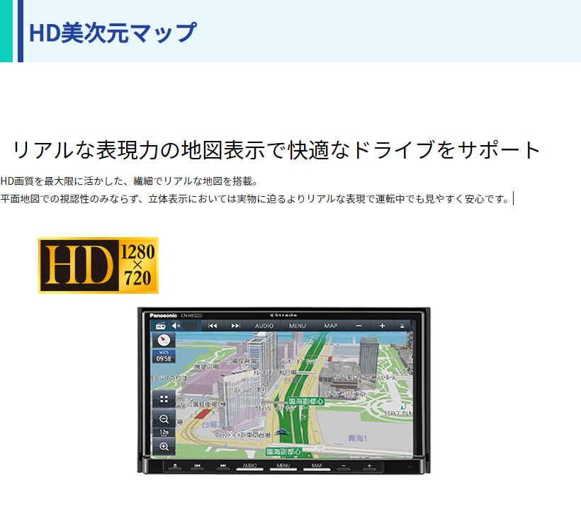 Strada CN-HE02D パナソニック ストラーダ 7V型 180mmモデル