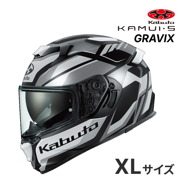 OGK KABUTO KAMUI 5 GRAVIX �t���b�g�u���b�N�O���| XL(61-62cm) �w�����b�g �o�C�N �t���t�F�C�X �J���C 5 �O�����B�N�X �I�[�W�[�P�[�J�u�g