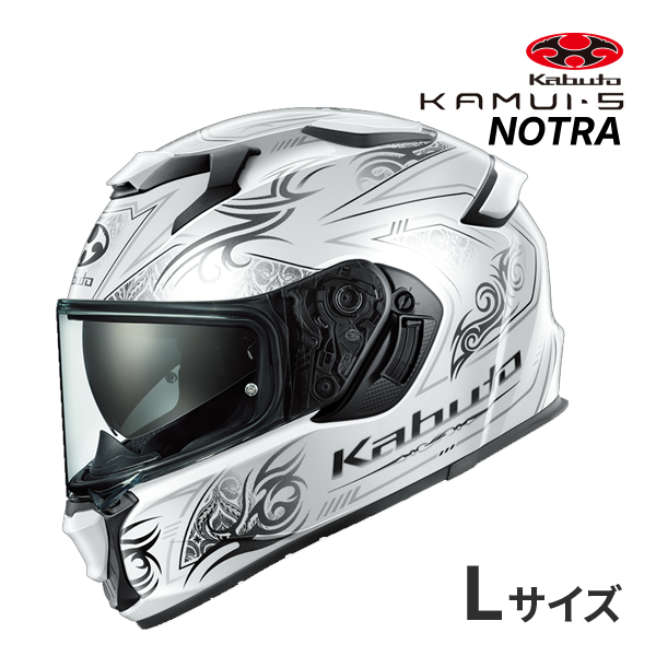 OGK KABUTO KAMUI 5 NOTRA �p�[���z���C�g�u���b�N L(59-60cm) �w�����b�g �o�C�N �t���t�F�C�X �J���C 5 �m�g�� �I�[�W�[�P�[�J�u�g