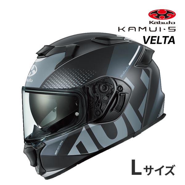 OGK KABUTO KAMUI 5 VELTA �t���b�g�u���b�N�O���[ L(59-60cm) �w�����b�g �o�C�N �t���t�F�C�X �J���C 5 ���F���^ �I�[�W�[�P�[�J�u�g