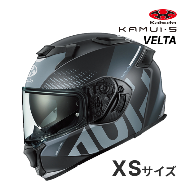 OGK KABUTO KAMUI 5 VELTA �t���b�g�u���b�N�O���[ XS(54-55cm) �w�����b�g �o�C�N �t���t�F�C�X �J���C 5 ���F���^ �I�[�W�[�P�[�J�u�g