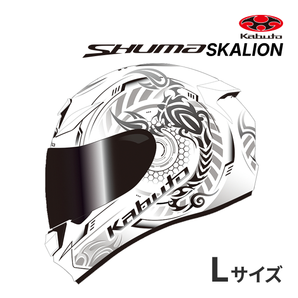 OGK KABUTO SHUMA SKALION �p�[���z���C�g�V���o�[ L(59-60cm) �w�����b�g�o�C�N �t���t�F�C�X �o�C�N�p�w�����b�g ���ۉ��H �V���[�} �X�J���I��
