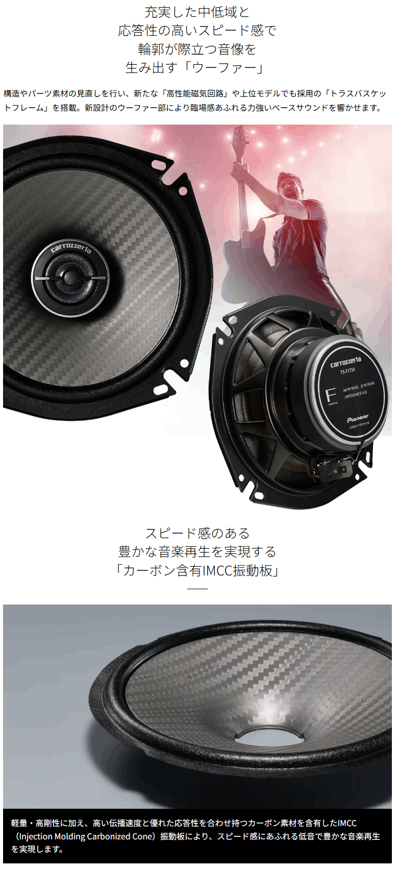 カロッツェリア TS-F1750 パイオニア 17cm スピーカー コアキシャル 2