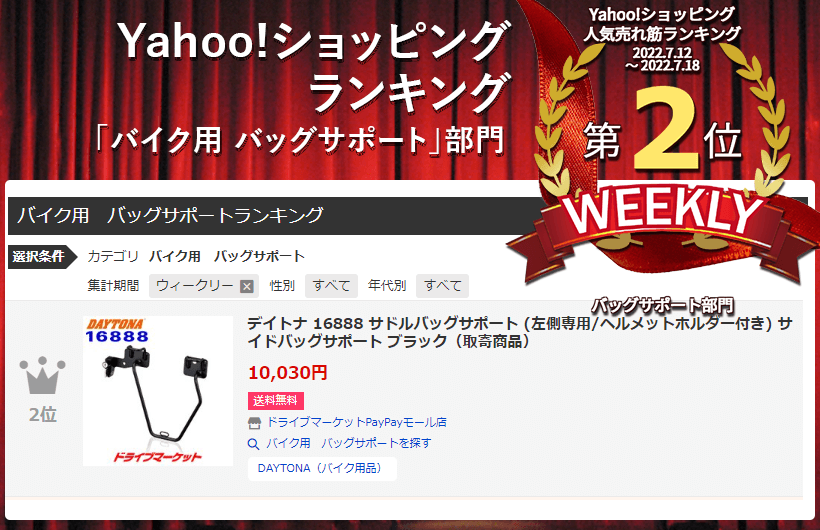 ≪超目玉★12月≫ DAYTONA（バイク用品） サドルバッグサポート 16888 デイトナ 果物