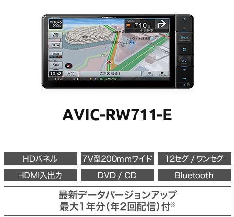 【美品】carrozzeria 楽ナビ 7インチカーナビ AVIC-RW711 Amazon | Pioneer カーナビ AVIC-RW711 7インチ 200mmワイド 楽