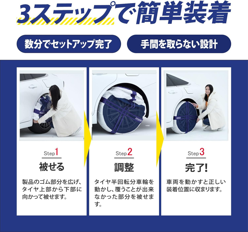 sparco スパルコ 布製タイヤチェーン スノーソックス シールド (285R62