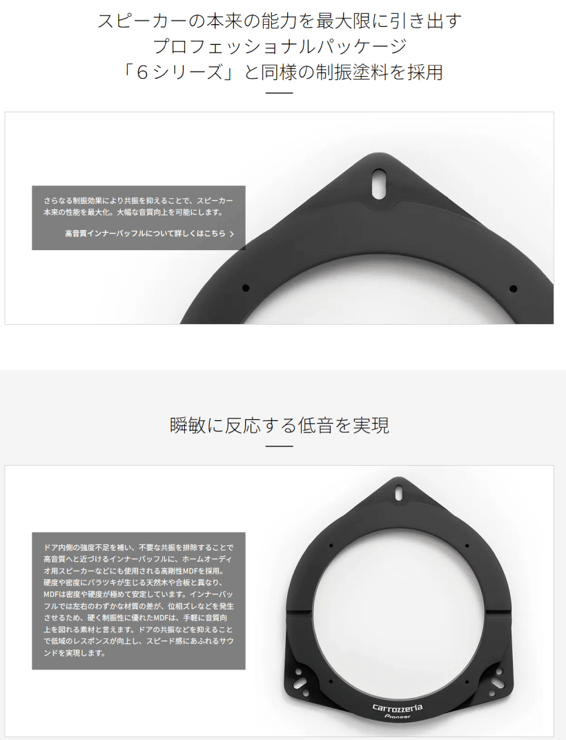 カロッツェリア UD-K531 パイオニア 高音質インナーバッフル