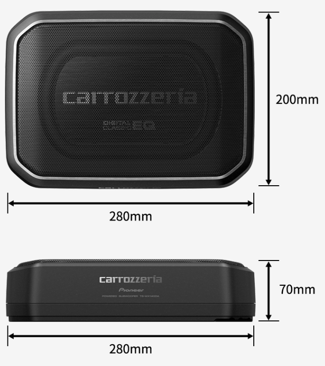 カロッツェリア　TS-WX140DA 美品 カロッツェリア PIONEER / TS-WX140DA 20cm×13cm・パワードサブ