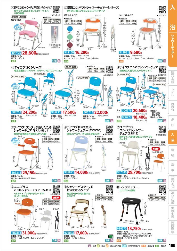 幸和製作所 折りたたみシャワーチェア テイコブSC01（肘掛け付） ブルー 標準