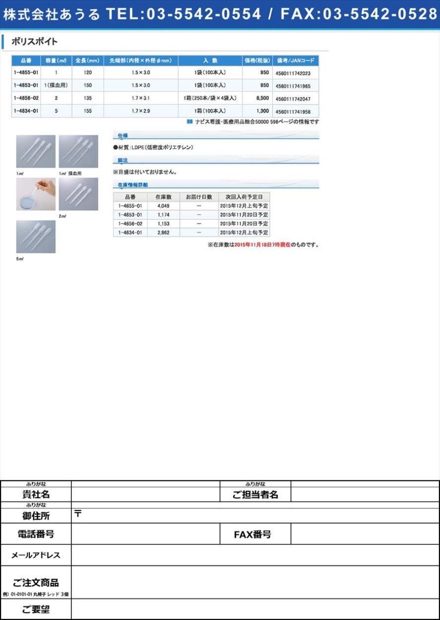 独創的 まとめ ポリスポイト 1ml 入数 ad-naturam.fr