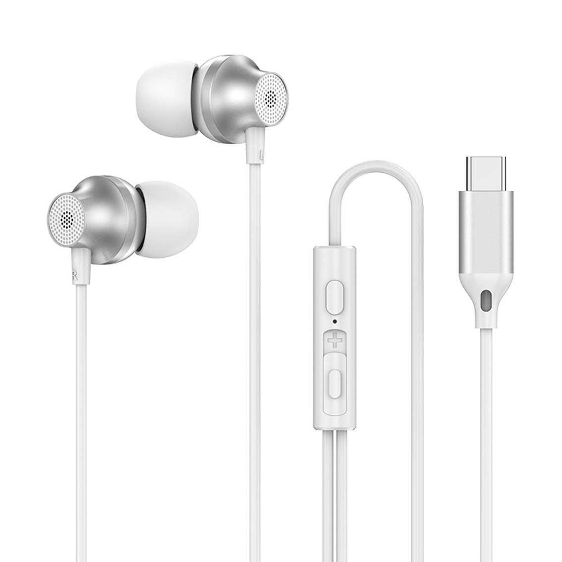 USB-C タイプC イヤホン 有線 カナル型 マイク 音量調節 スライド式