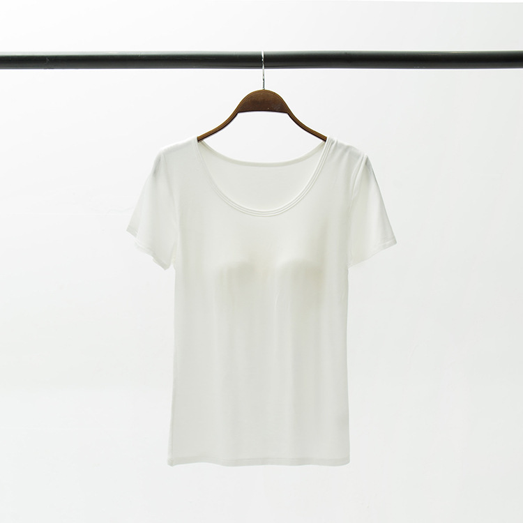 レディース 半袖tシャツ インナー カップ付き ブラトップ カジュアル おしゃれ 大きいサイズ 夏 カットソー ベーシック シンプル 無地 クルーネック Uネック |  | 01