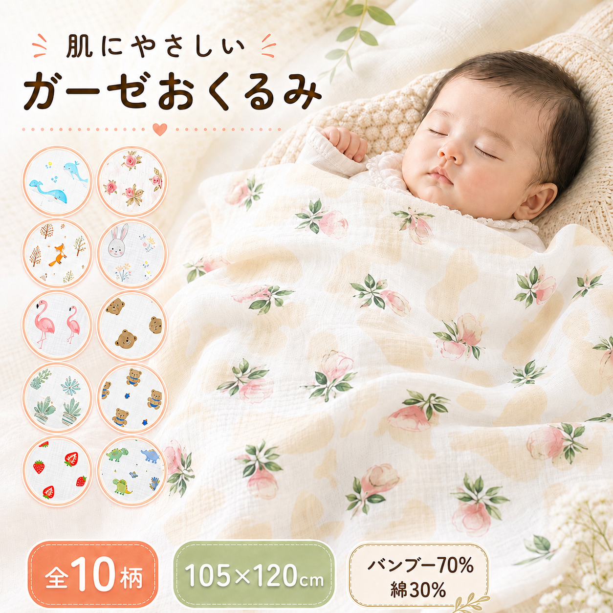 おくるみ 赤ちゃん ガーゼ ベビー ママ 白 ベビーブランケット シーツ