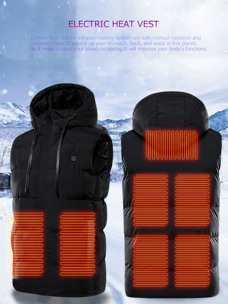 電熱 ベスト 電熱ジャケット 防寒スキー、釣り、アウトドアスポーツ