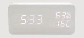 デジタル 目覚まし時計 おしゃれ 置き時計 LEDデジタル 木目 おきどけい 温度湿度計 USB給電式 カレンダー ナチュラル シンプル LED数字表示 インテリア時計｜dsharimoto｜05