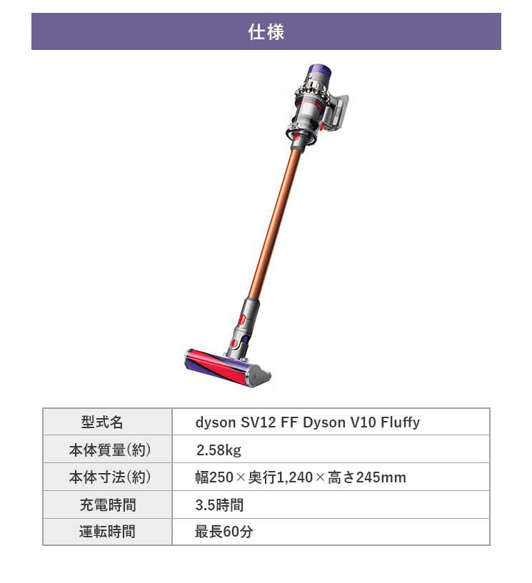 ダイソン 掃除機 コードレス Dyson Cyclone V10 Fluffy SV12FF SV12 FF