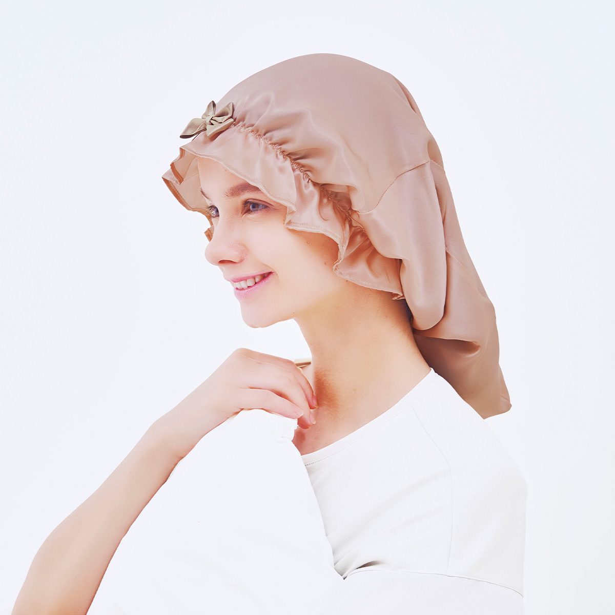 シルクシャイニーナイトキャップ ロング    レディース 髪 ナイトキャップ  シルク100％ ヘアキャップ キャップ 美髪ケア 就寝 寝ぐせ ロングヘア | ブランド登録なし