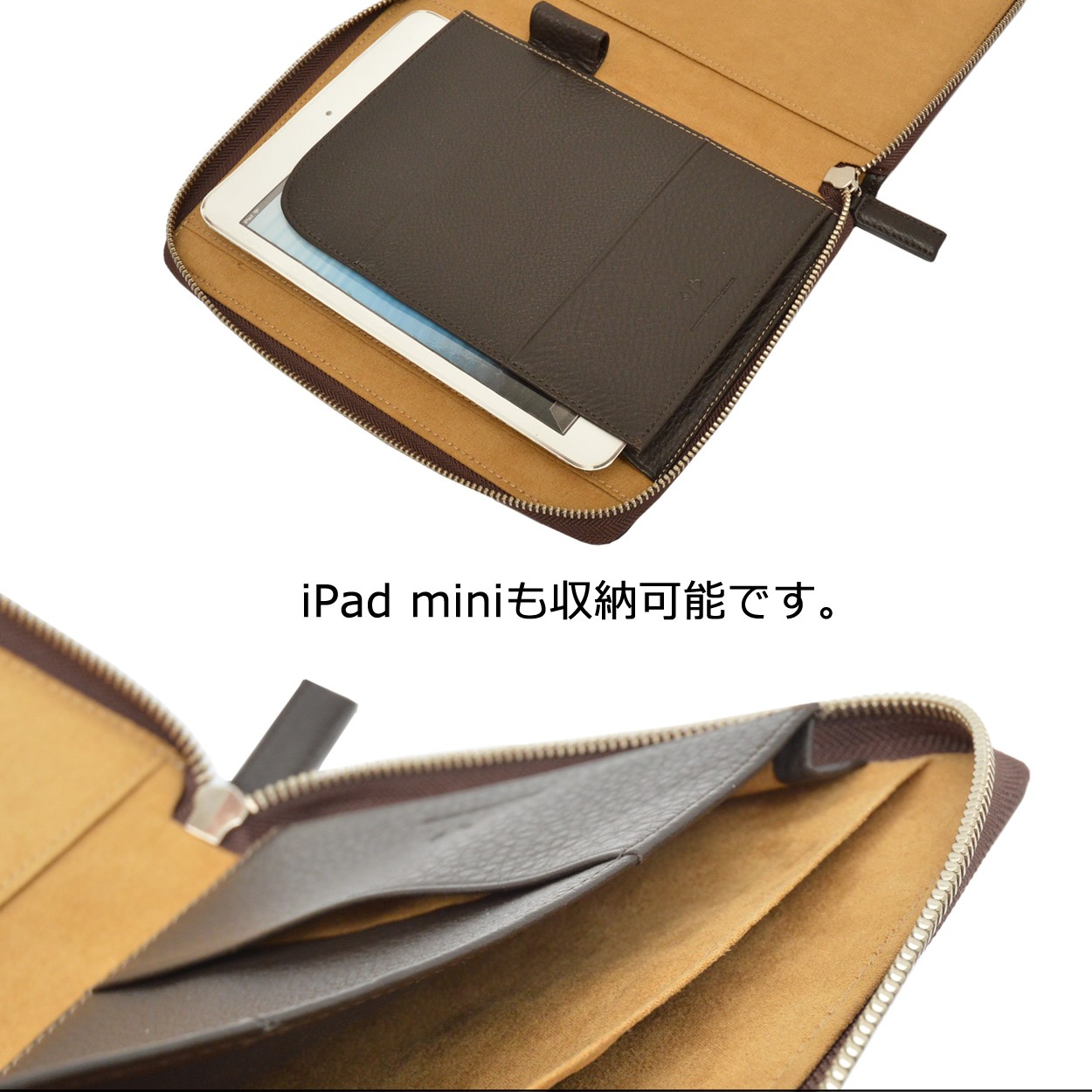 レポートパッドホルダー ノートパッドホルダー ノートカバー A5対応　本革 ラウンドファスナー iPad mini DUCT(ダクト) NP-645