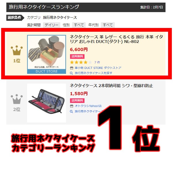 旅行用ネクタイケースランキング