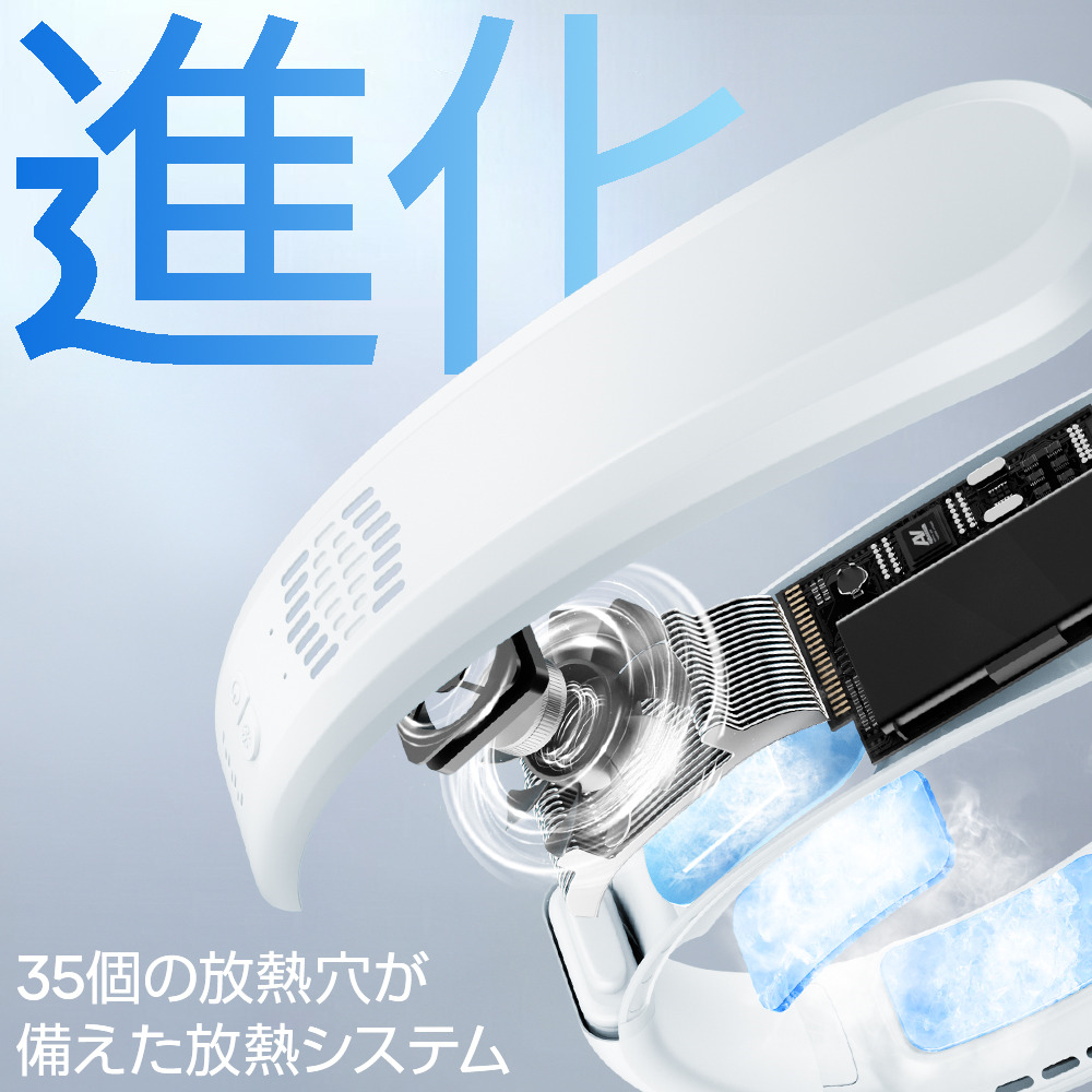 首掛け扇風機 F15 冷感マイナスイオン 除菌 空気浄化 大風量 6000mAh 首掛け扇風機 F15 冷感マイナスイオン 除菌 空気浄化 ひんやり