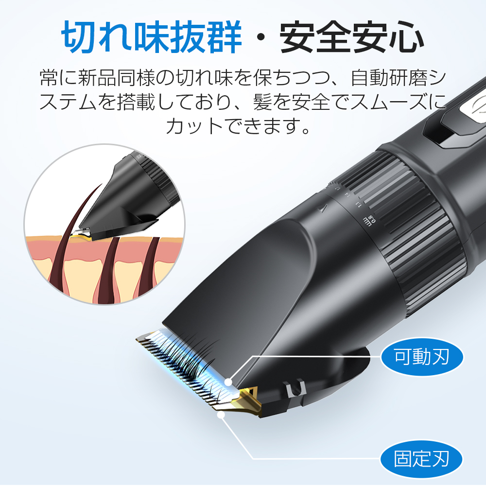電動バリカン ヘアカッター LED電量ディスプレイコードレスUSB充電安全ロック 電動バリカン ヘアカッター LED電量ディスプレイコードレスUSB