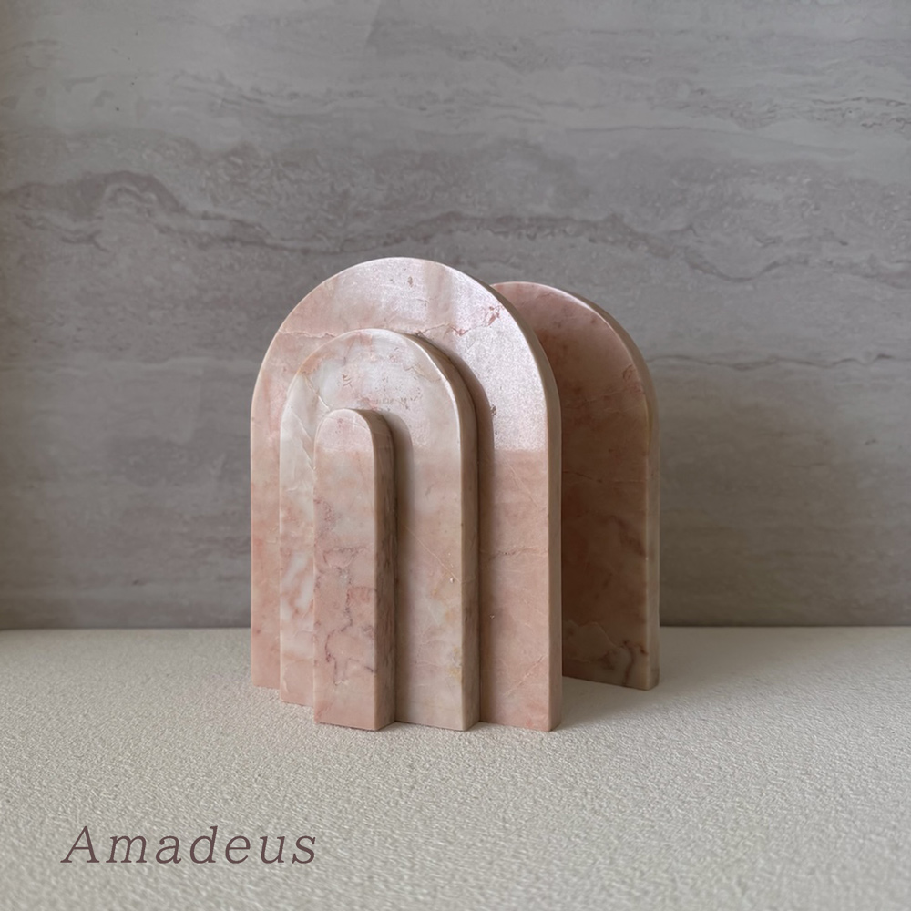 5％OFF】Amadeus フランス直輸入 ブックエンド 大理石 ピンクベージュ