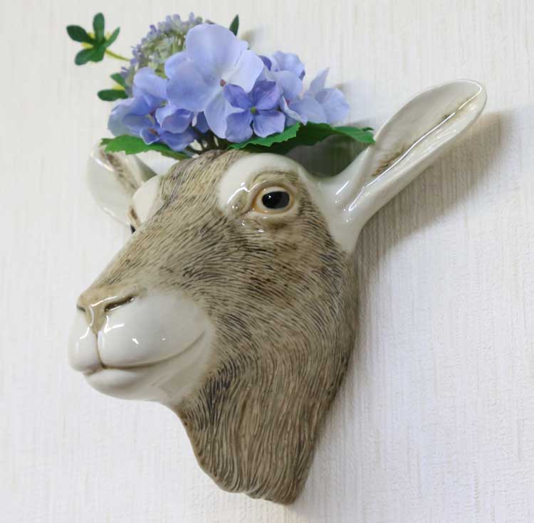 壁掛け 花瓶 山羊 ヤギ やぎ Goat Wall Vase プレゼント クエイルセラミックス Quail Ceramics