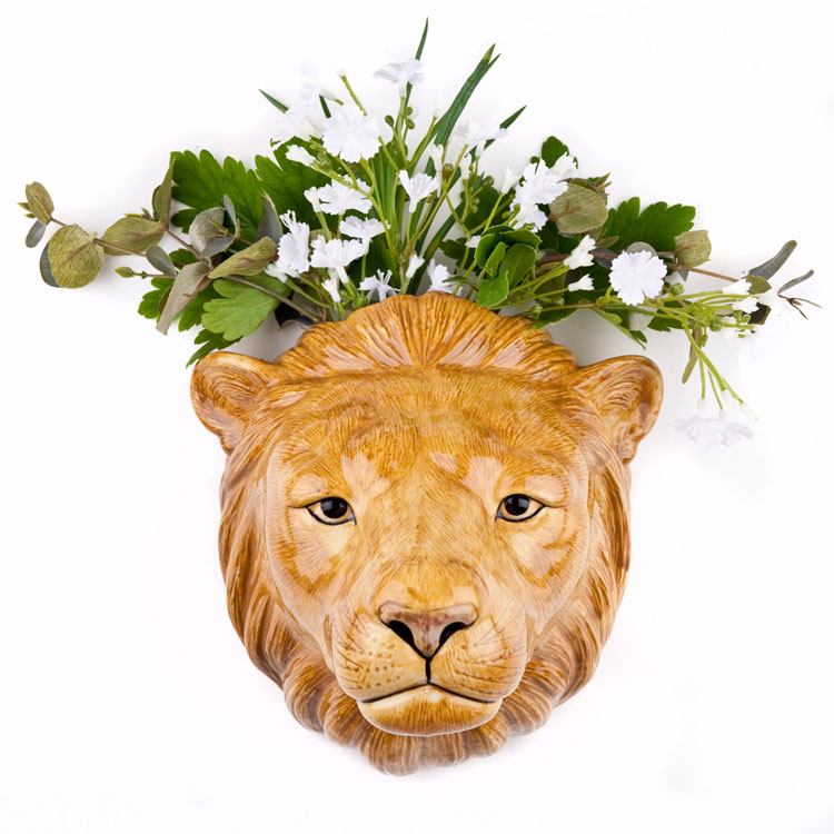 壁掛け 花瓶 ライオン Lion Wall Vase プレゼント クエイル 