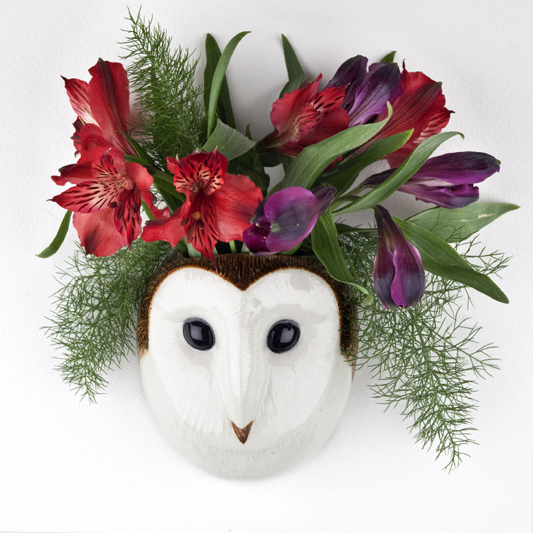 壁掛け 花瓶 メンフクロウ ふくろう Barn Owl Wall Vase ギフト