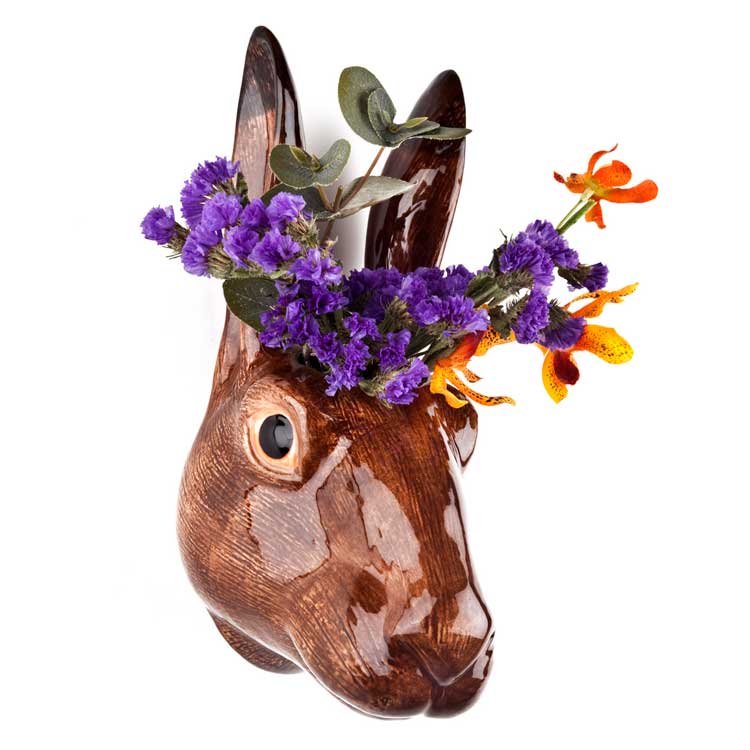 壁掛け 花瓶 うさぎ 野うさぎ ウサギ Hare Wall Vase ギフト プレゼント クエイルセラミックス Quail Ceramics :  qude735 : 南欧風雑貨カサ・デ・アイヴィー - 通販 - Yahoo!ショッピング