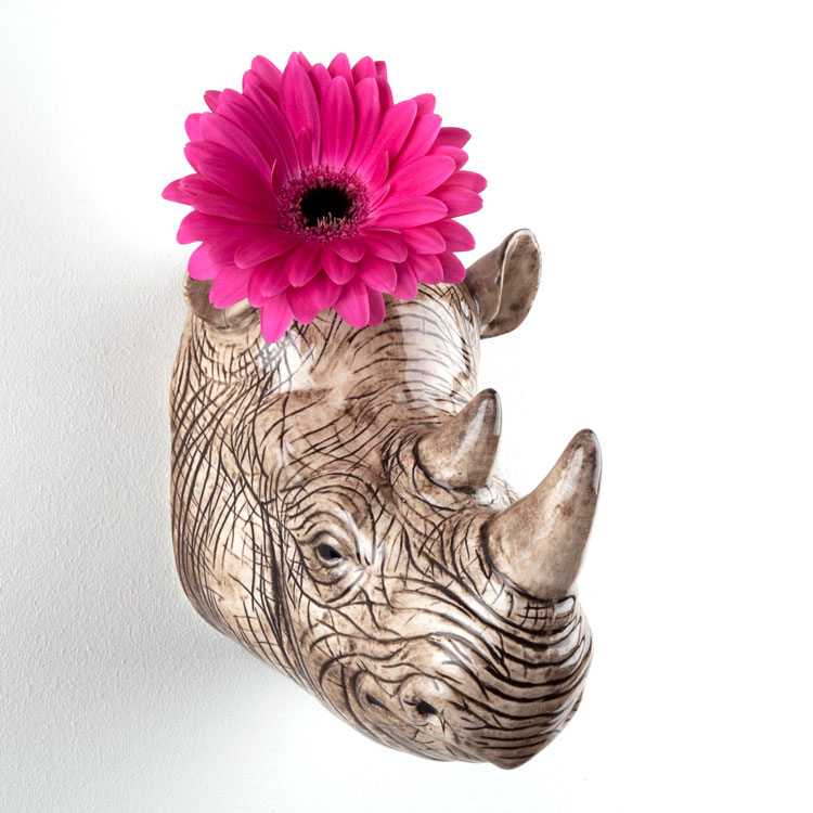 壁掛け 花瓶 サイ さい Rhino Wall Vase プレゼント クエイル