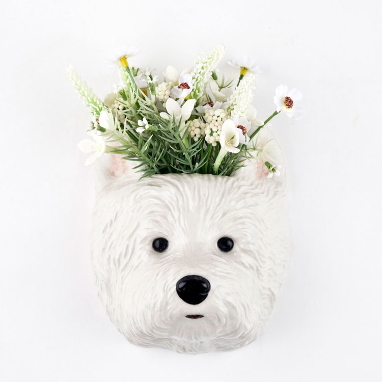 壁掛け 花瓶 ウェスティ 犬 Westie Wall Vase プレゼント クエイル