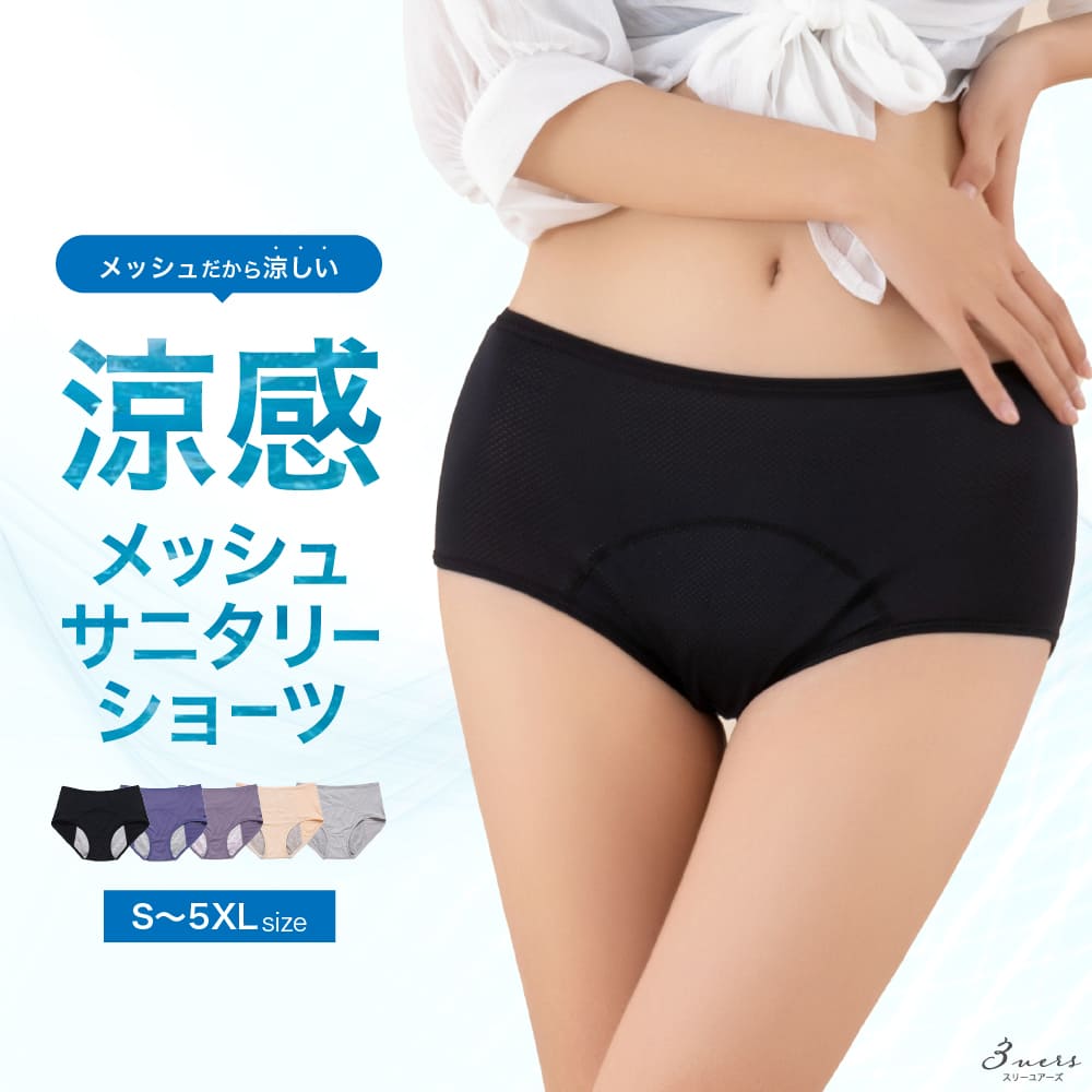 メッシュ サニタリーショーツ 夏用 生理用 ショーツ パンツ レディース 蒸れない 夜用